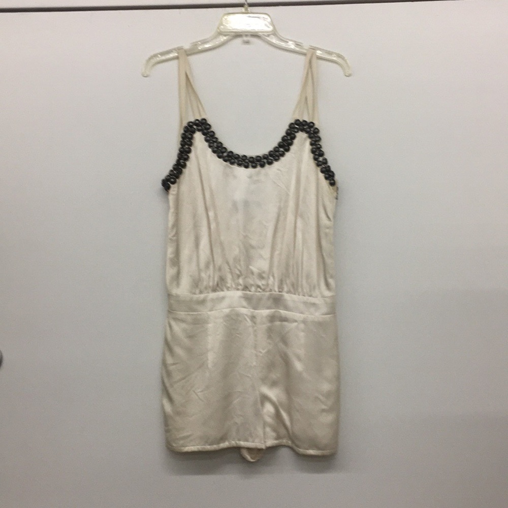 Sheri Bodell Cream Romper with Black Accents